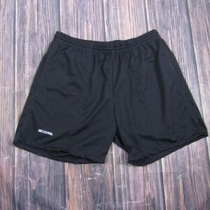Vintage Score Mens Large Black Soccer Athletic Shorts 7" Inseam Made USA